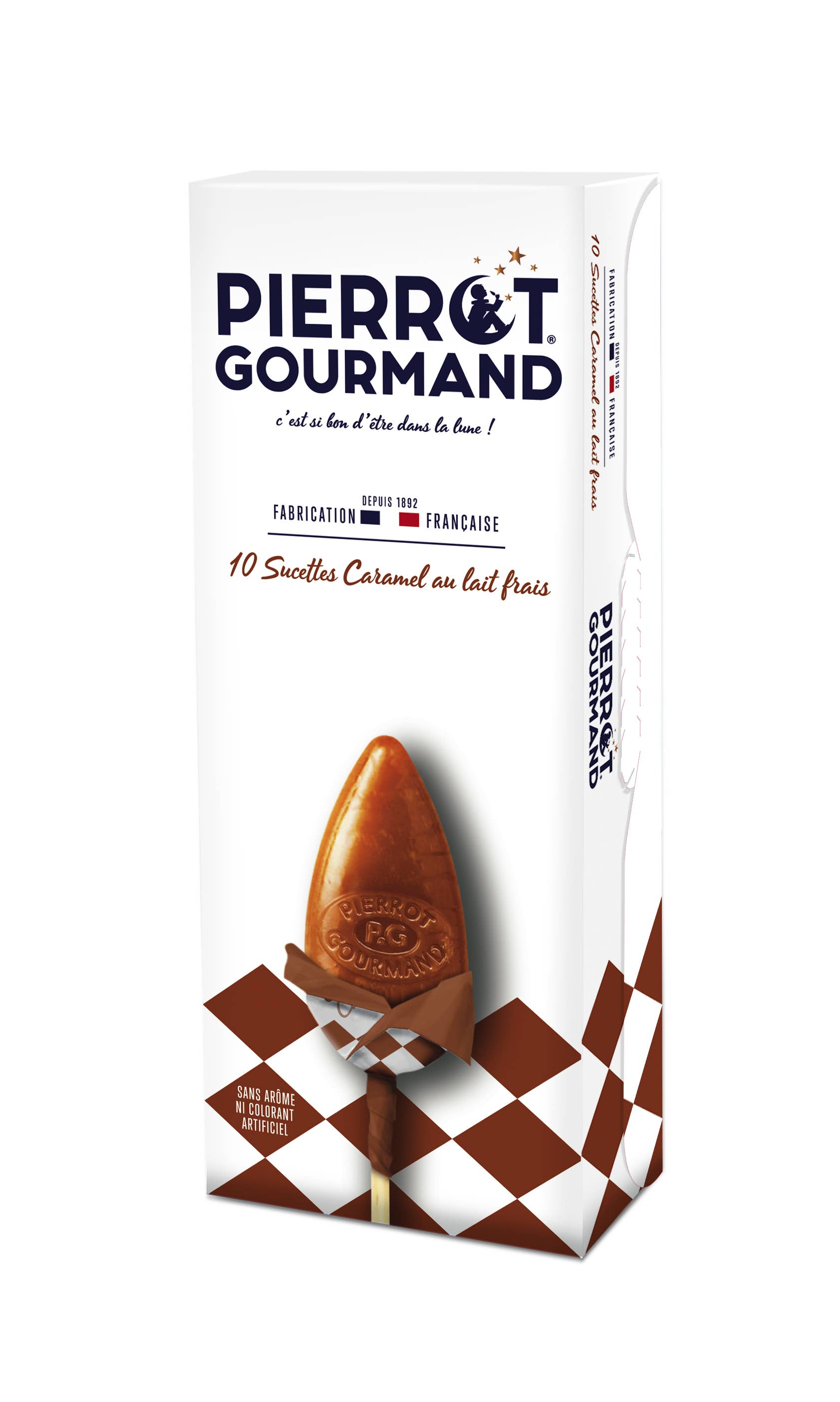 Pierrot Gourmand caramel lollipops with fresh milk