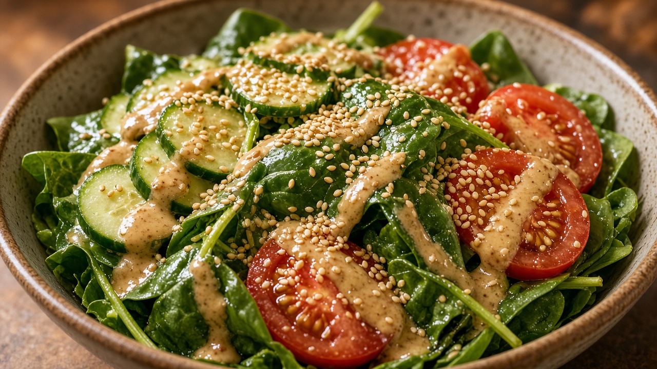 Japanese sesame dressing salad