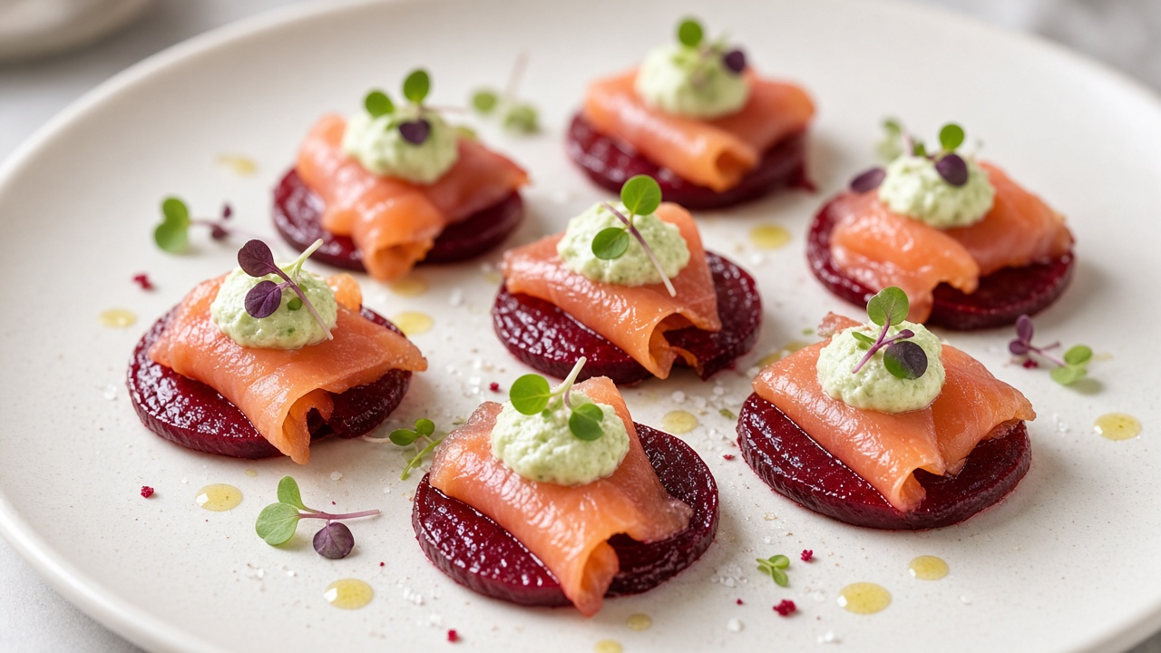 Smoked salmon with wasabi cream