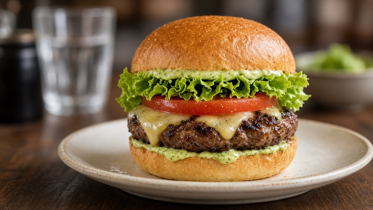 Burger with wasabi mayo